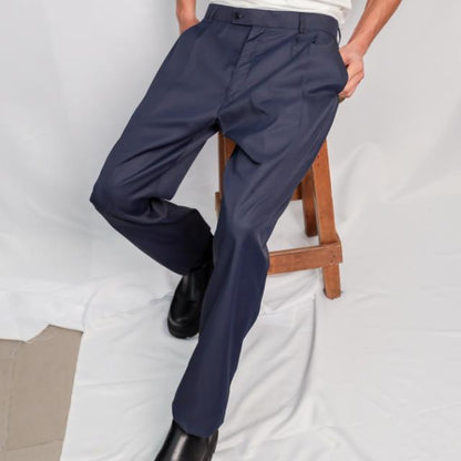Men Regular Fit Slack in Navy