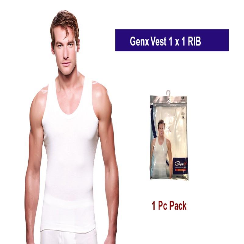 GenX Men Innerwear Vest White 1 Pc/Pack