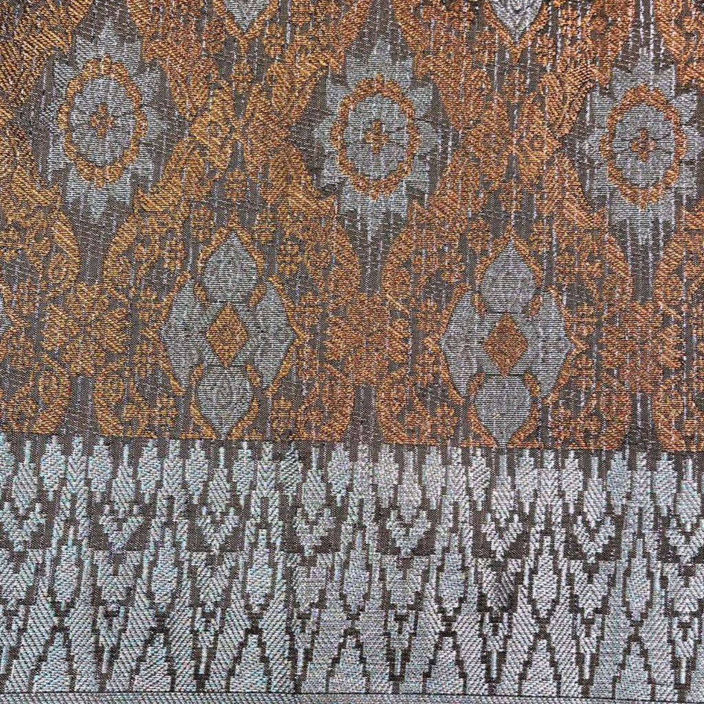 Orange Songket with Mix Cotton Embroidery Combo Set