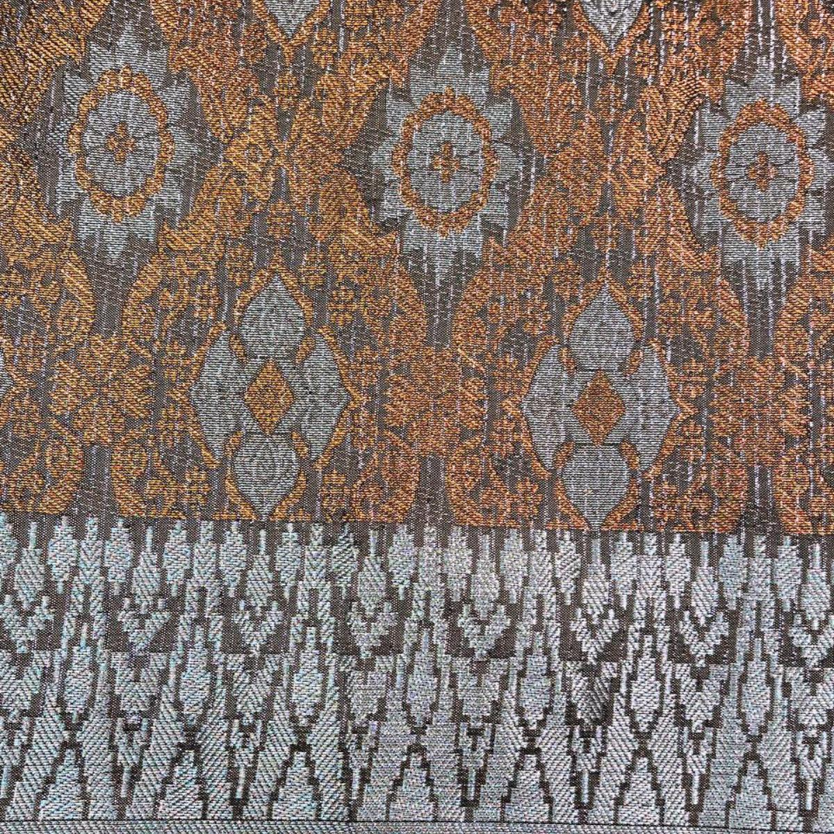 Orange Songket with Mix Cotton Embroidery Combo Set