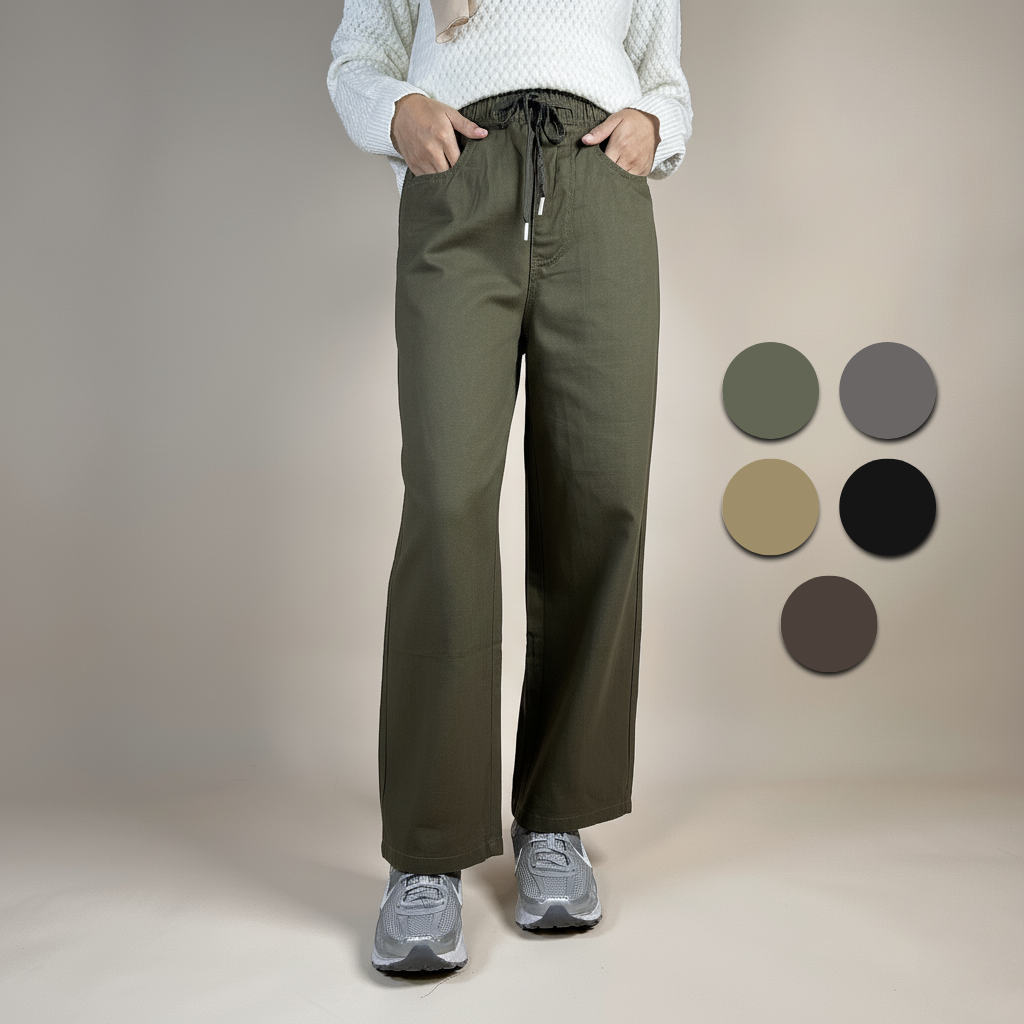 Ladies Pants with Elastic Waistband
