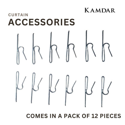 Assorted Stainless Steel Curtain Accessories and Hooks