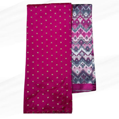 Tafetta Meena Butti and Ikkat Jacquard Combo Set