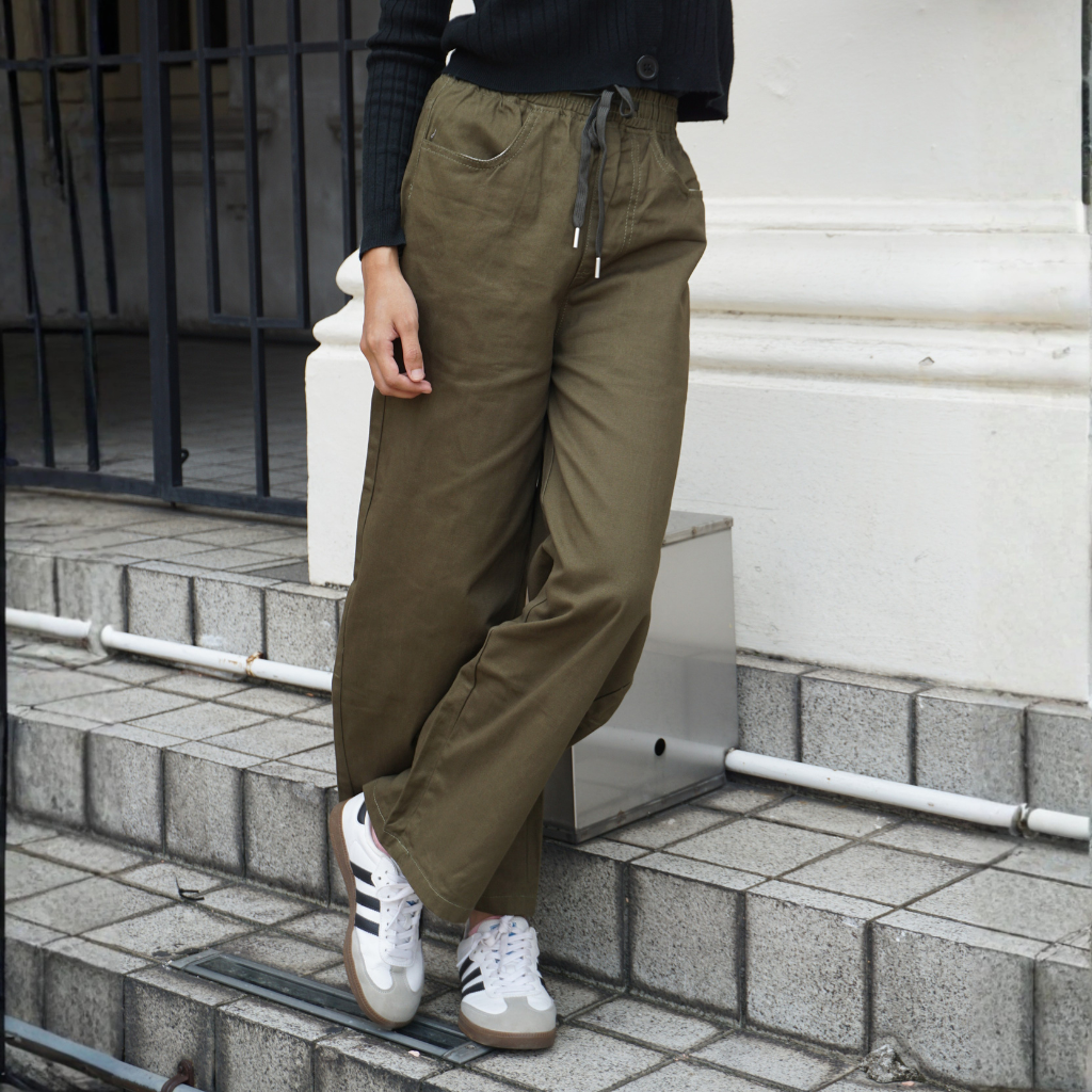 Ladies Pants with Elastic Waistband