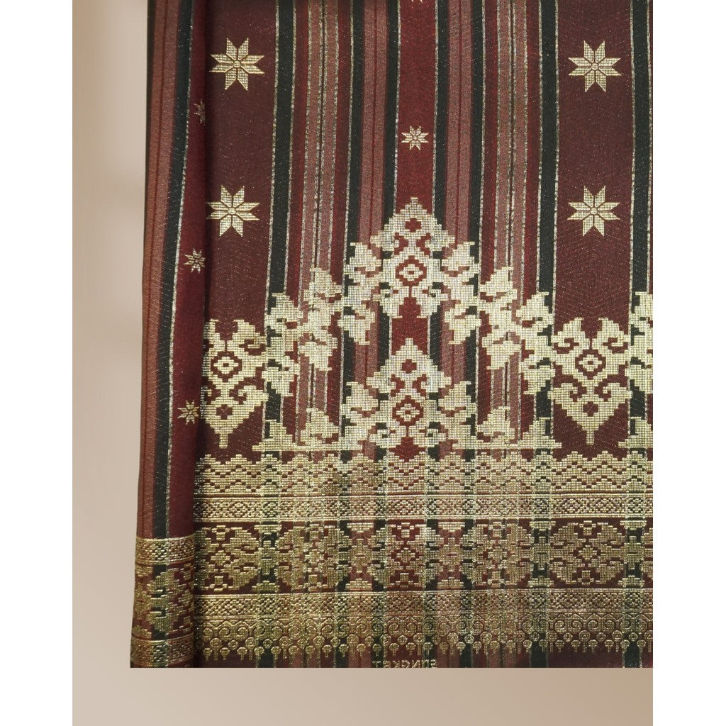 Songket Stripe Metallic Gold 44"