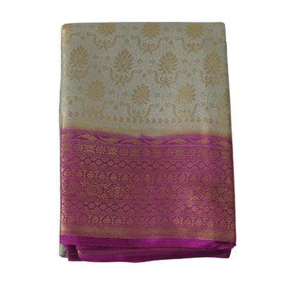 Copper Brocade Saree with Tassel