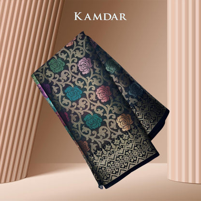 Kain Songket Metallic Rose Garden Bidang Eksklusif 44" Open Meter