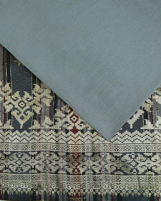 Metallic Gold Songket with Lucio Plain Dupion Combo Set