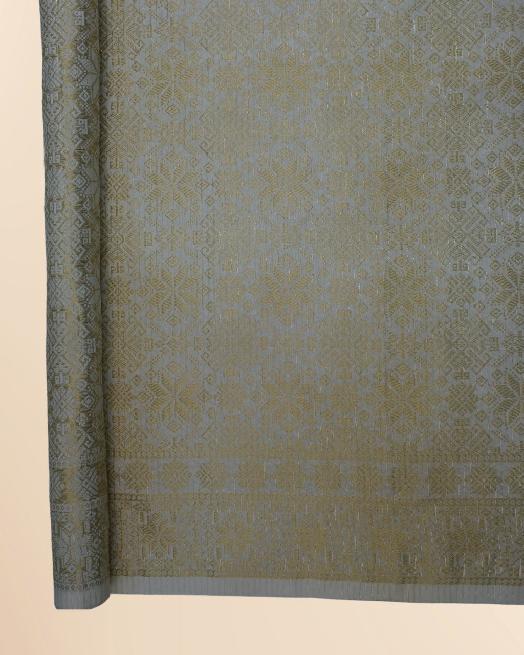 Metallic Silver Songket 44"