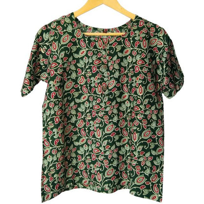 Utsav Floral Kurti Top with Mandarin Collar