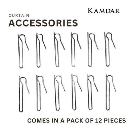 Assorted Stainless Steel Curtain Accessories and Hooks
