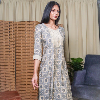 KAMDAR Rupali Kurti dengan Seluar Set 2-dalam-1 Sedia untuk Wanita (S - 3XL) Set Pallazo Pakaian Kuil Ketibaan Baru Pakaian Tradisional yang Cantik &amp; Bergaya Pakaian Fesyen Deepavali