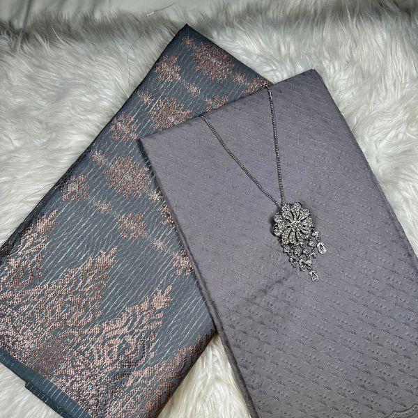 Cotton Chikan Embroidery with Songket Combo Set