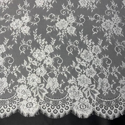 Chantilly Eyelash French Lace with Satin Lining