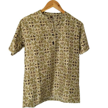 KAMDAR Printed Kurti/Top With Mandarin Collar 3 Button for Women (M-3XL) Plus Sizes Gaya Kasual Lengan Trendy &amp; Selesa Kurti Murah